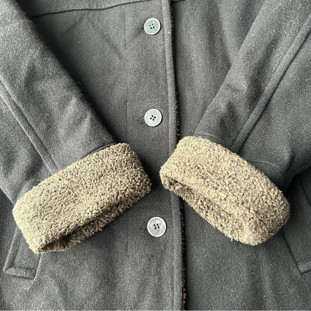 Vintage Les Modes Ellabee Wool Blend Faux Shearling Lining Sherpa Jacket - Picture 6 of 14